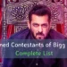 Bigg Boss 18 Final Contestants List